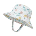 thumbnail image 1 of Zanarzt Baby Hats Kid's Cartoon Sun Hat Wide Brim UPF 50+ Protection Hat for Toddler Boys Girls Adjustable Bucket Hat White,0-6 Months, 1 of 4