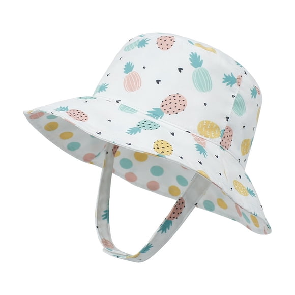 Zanarzt Chapeaux pour Bébé Chapeau de Soleil pour Enfant à Grand Bord Protection UPF 50+ Chapeau Bob Ajustable pour Tout-Petits Garçons Filles Blanc, 0-6 Mois