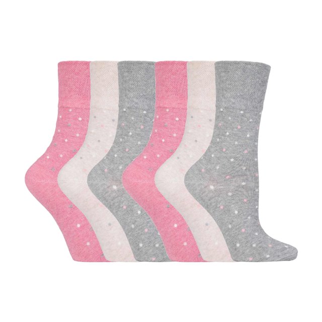 Gentle Grip - 6 Pairs Ladies Gentle Grip Non Elastic Crew Socks