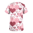 thumbnail image 5 of TIMIFIS Hauts de Gommage de la Saint-Valentin pour Femmes Manches Courtes Col en V Hauts Uniforme Imprimé de la Saint-Valentin Poches Blouse d'Infirmière avec Poches pring, 5 of 5