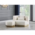 thumbnail image 2 of Meridian Furniture Marquis Cream Velvet Ottoman, 2 of 5
