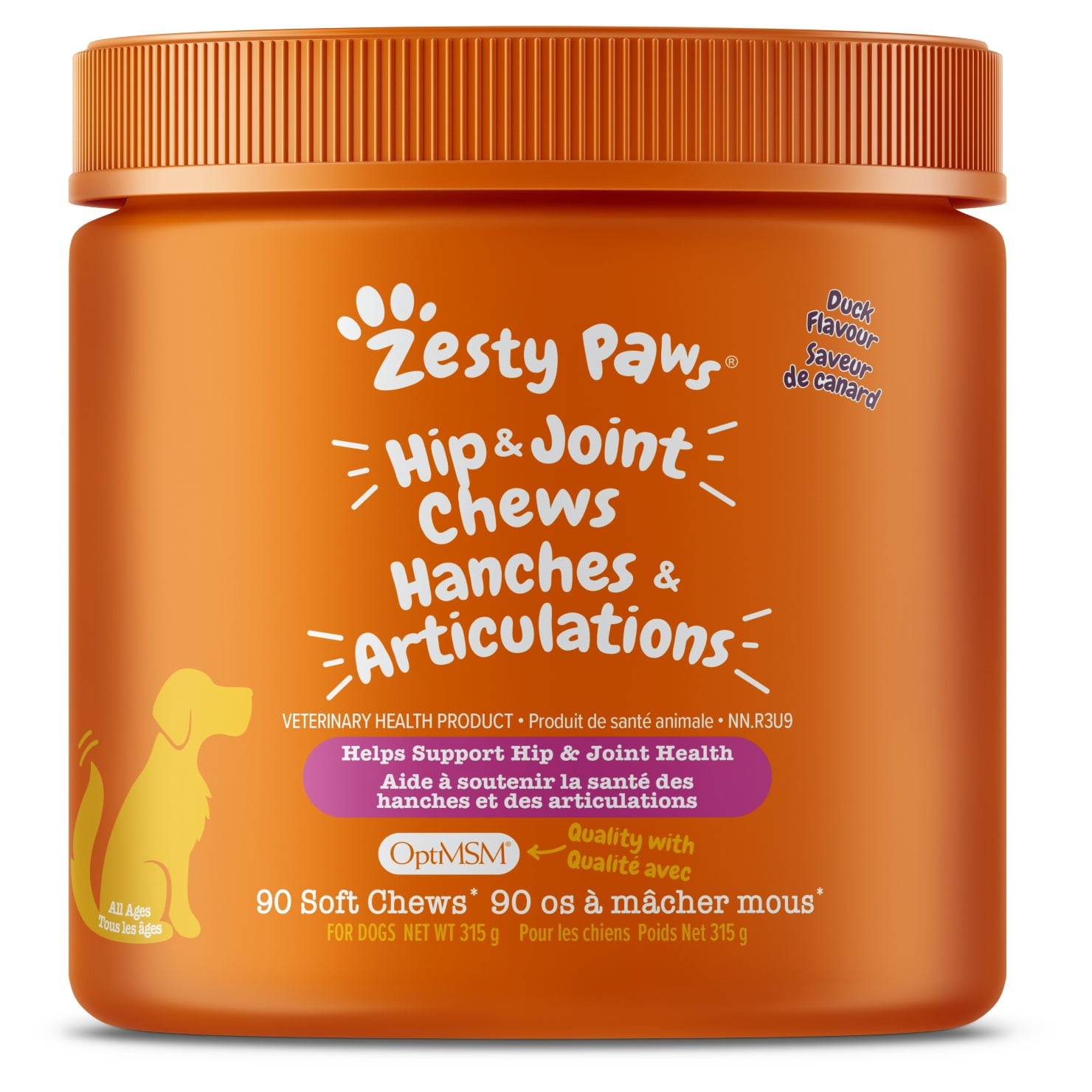 Zesty Paws Apaisant Chews Saveur de Dinde Complément Alimentaire Quotidien pour Chiens, Friandises Molles, Paquet de 90