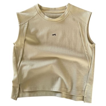 Sunnyoo Big Boys Lightweight Tank Top Breathable Sleeveless Top, Beige