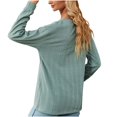 thumbnail image 4 of HKEJIAOI T-shirt Femme Col Rond Mi-Lourd Solide Long Sleeve Shirt, 4 of 5