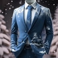 thumbnail image 2 of Kcodviy Boho for Mens Breasted Men's Suits Slim Fit Two Button Retro Ethnic Mens 3 Cute Suits Regular Fit Style Suits Open Front Man Suits Business Casual Jacket, 2 of 3