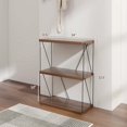 thumbnail image 3 of Costway 2 PCS 3-Tier Multipurpose Display Rack Storage Shelving Unit with Metal Frame Walnut, 3 of 10