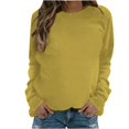 thumbnail image 1 of Hauts à Manches Longues pour Femmes Mode Femmes Décontracté Manches Longues Col Rond Uni Chandail pour Dames Hauts Blouse Blouses à Manches Longues pour Femmes Hauts à Manches Longues Hauts pour Femmes Manches Longues, 1 of 4