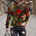 thumbnail image 2 of UVEASISHA Soldes Aujourd'hui Liquidation T-Shirts de Noël à Manches Longues pour Hommes Grande Taille T-Shirts Graphiques à Imprimé de Noël T-Shirts Nouveauté Décontractés à Col Rond Hauts Mode Urbaine Cool Vert TTG, 2 of 6