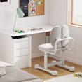 thumbnail image 4 of Costway Kids Desk Chair with Double Back Support Adjustable Height Upholstered Computer Chair Grey, 4 of 10