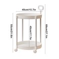 thumbnail image 3 of EGNMCR Home Coffee Table Movable Shelf Sofa Side Table Cart Bedside Shelf With Wheels Shelf Living Room Double Tier Organizer, 3 of 6