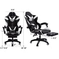 thumbnail image 4 of Fauteuil de Jeu en Cuir Inclinable Melior Home, Soutien Ergonomique, Dossier Haut, Massage, Roues, Blanc, 4 of 11