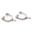 thumbnail image 1 of Zerodis Boot Spurs,Stainless Steel Horse Spurs,2PCS Stainless Steel West Cowboy Exquisite Pattern Horse Boot Spurs Decoration With Gear For Equestrian Competition Entertainment, 1 of 8
