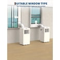 thumbnail image 3 of 10,000 BTU Portable Air Conditioner, Cools up to 550 Sq.Ft, Quiet AC Unit with 3-in-1 Cooling, Dehumidifier & Fan, Energy Efficient, Remote Control, 24H Timer, LED Display, Window Kit, White, 3 of 11