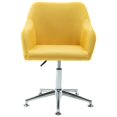 thumbnail image 3 of vidaXL Swivel Dining Chairs 2 pcs Yellow Fabric, 3 of 5