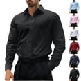 thumbnail image 1 of LOVZFMLL Men's Shirts, Solid Classic Button-Down Shirt, Comfortable for Work & Business, V-Neck Relaxed Fit Long Sleeve Fall Clothes, 1 of 9