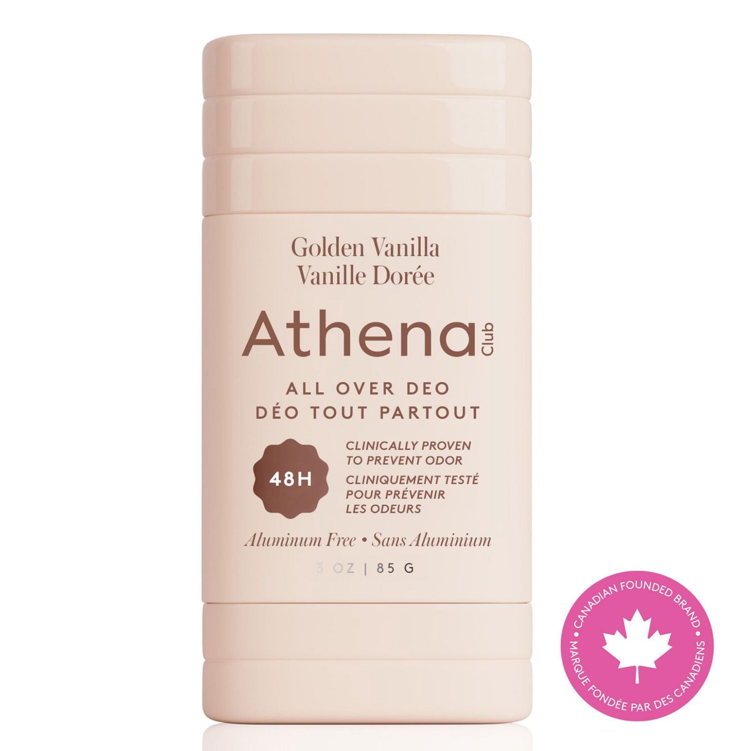 Athena Club déodorant tout partout, Vanille dorée, 74g  pour femmes