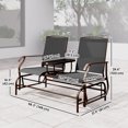 thumbnail image 3 of Outsunny Outdoor Glider Bench with Table Gliding Chair for 2 Black, 3 of 10