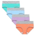 thumbnail image 1 of RKSTN 4Pc Womens Boxer Briefs High Waist Full Coverage Briefs Soft Breathable Postpartum Panties Patchwork Color Stretch Underpants, 1 of 9