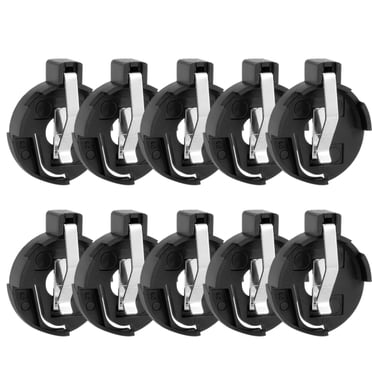 Unique Bargains CR2016 2025 2032 Bouton de Cellule de Pièce Support de Pile Prise Noir 10 Pcs