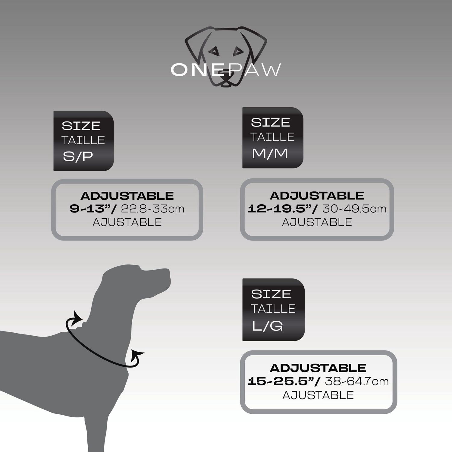 One Paw, Un collier pour chien en Silicone avec boucle métal, hydrofuge, plusieurs tailles.