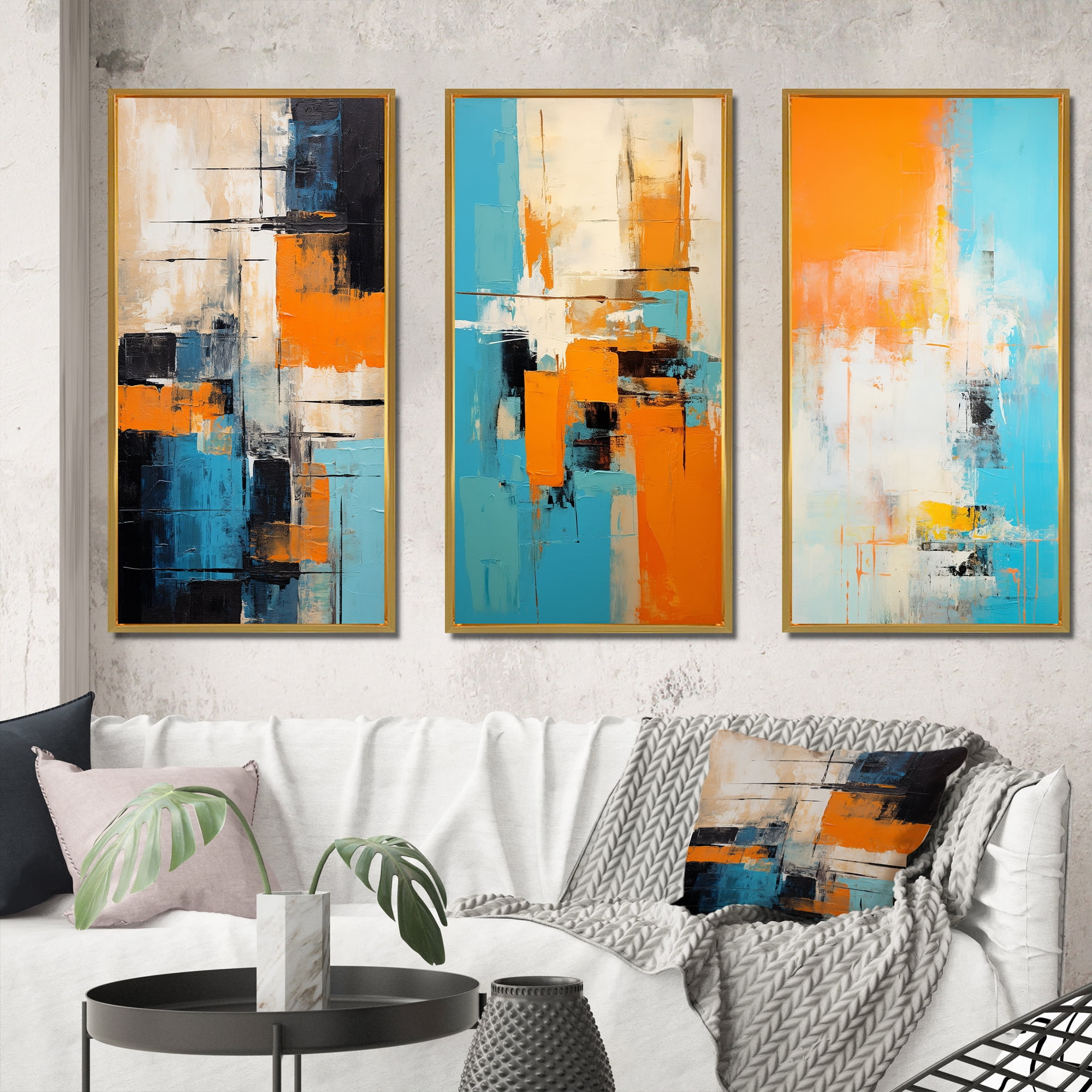 絵画 Original Abstract Art / 9-piece set Designart 