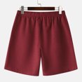 thumbnail image 5 of EOYWHK Cotton Linen Shorts for Men Summer Breathable Workout Gym Shorts Mid Waisted Solid Color Running Swimming Sleeping Shorts, 5 of 5