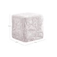 thumbnail image 2 of HomePop Faux Fur Poof Ottoman, White, 2 of 2