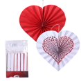 thumbnail image 2 of MesaSe 6 Pcs Heart-shaped Paper Fan Flowers Creative Romantic Handcraft Party Decor for Wedding Party Gathering (Red), 2 of 5