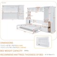 thumbnail image 2 of Lit Escamotable de Format Grand avec Rangement Mural, Garde-Robe et Tiroirs, Tablette Supérieure Intégrée, Lit Escamotable Dissimulé dans une Garde-Robe, Conception Gain de Place, Blanc, 2 of 9