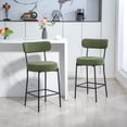 thumbnail image 2 of HOMCOM Modern Bar Stools Set of 2 27" Counter Height Barstools, Green, 2 of 10