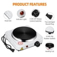 thumbnail image 2 of HLONK Portable Hot Plate Burner  Single Electric Cooktop with Temperature Adjustment, 2 of 9