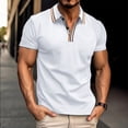 thumbnail image 1 of ylioge Mens Golf Shirts Button Collared Short Sleeve T Shirt Office Work Mens Casual Pullover Solid Comfort Basic Lapel Athletic Workout Tees Tops, 1 of 6