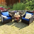thumbnail image 1 of Gymax Ensemble de Conversation en Rotin Osier pour Patio 3 Pcs Ensemble de Meubles d'Extérieur avec Coussin, 1 of 10