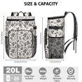 thumbnail image 2 of Floral and Skull Artistic Design Insulated Cooler Backpack - 20L Lightweight & Portable for Road Trips, 2 of 5