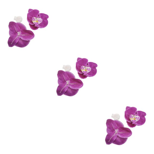 Decodeary 50 Pcs Têtes d'Orchidées Artificielles Réalistes avec et Longue Durée Violet Rouge 3 Ensembles