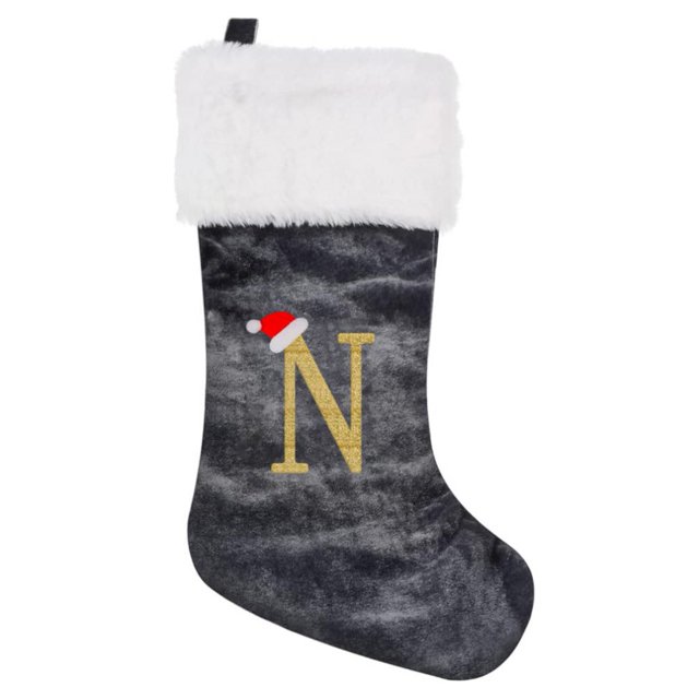 SUTENGDA 20 Inches Monogram Christmas Stockings Red Velvet with White Super Soft Plush Cuff Embroidered Xmas Stockings Classic Personalized Stocking Decorations for Family Holiday Season