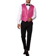 thumbnail image 2 of INSPIRE CHIC Gilet Scintillant à Paillettes pour Homme, Col en V, Sans Manches, pour Fête, L Rose Rouge, 2 of 5