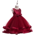 thumbnail image 3 of Robes Filles Robe Formelle pour Filles Robe Bordeaux Filles Filles Robe Chic Filles Tenue pour la Journée des Enfants Filles Mode, 3 of 4