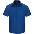 thumbnail image 4 of Red Kap Chemise de Performance à Manches Courtes pour Hommes, Bleu Royal avec Maille Noire, TG, 4 of 5