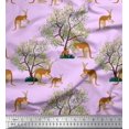 thumbnail image 1 of Soimoi Cotton Voile Fabric Tree & Kangaroo Animal Decor Fabric Printed Yard 42 Inch Wide, 1 of 3
