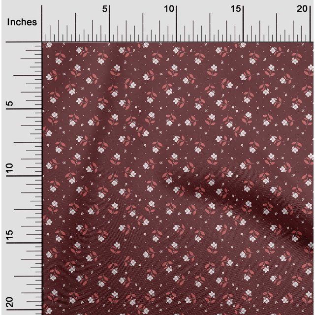 oneOone Georgette Viscose Maroon Fabric Florals Craft Projects Decor Fabric Printed By The Yard 42 Inch Wide