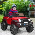 thumbnail image 3 of Costway Camion pour Enfants 12 V à Chevaucher, Voiture RC avec Lumières DEL, Coffre Musical, Rouge, 3 of 10
