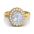 thumbnail image 1 of Bague Solitaire Arc-en-Ciel Ronde en Argent Sterling 925 Vermeil Or 6mm pour Femmes, 1 of 3