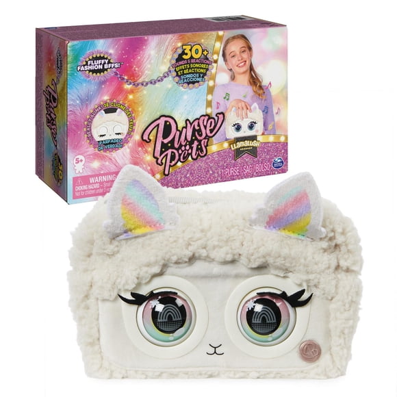 Purse Pets, Llamalush, Animal et sac à main interactif avec plus de 30 effets sonores et réactions, jouets pour les filles à partir de 5 ans