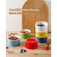 thumbnail image 3 of Hasense Ramekins Oven Safe, 6-Piece Set - 8 oz Ceramic Dipping Sauce Cups for Baking, Dessert, Dishwasher Safe, Multi Color, 3 of 7