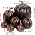 thumbnail image 3 of 7 Pcs Citrouilles Artificielles Dorées Assorties Citrouilles Rustiques Décoratives en Fausse Mousse pour Halloween Automne Action de Grâce Centre de Table Manteau Cuisine (7 Pcs), 3 of 4