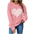 thumbnail image 2 of Chemise de Saint-Valentin pour Femmes 2024 Col Rond Chemises Décontractées Cœur d'Amour Graphiques Tees Manches Longues Amples Pull Tops Mode Vacances T-Shirt, 2 of 4