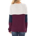 thumbnail image 2 of Women's Long Sleeve Tunics Color Block Cutout Sweatshirt Loose Fit Tops, 2 of 5