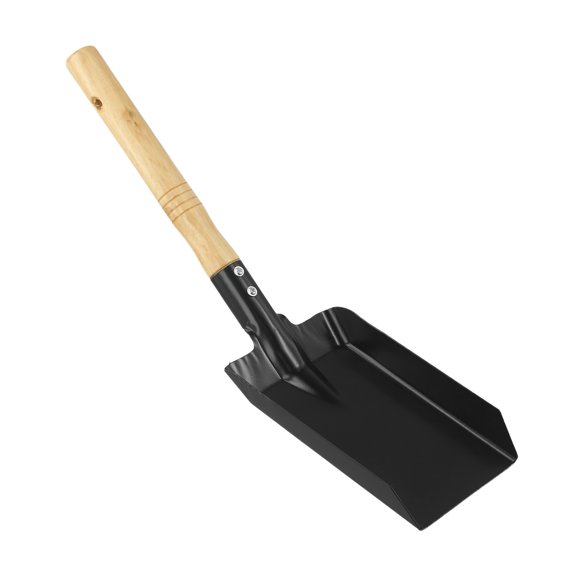 1pc Chimney Shovel Fireplace Tools Dust Pan Metal Ash Shovel Fireplace Cleaning Tool With Wooden Handle