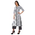 thumbnail image 3 of Moomaya Ensemble Décontracté en Viscose Style Santoon pour Femmes, Ensemble Palazzo 2 Pcs, Robe, Tenue Ethnique, 3 of 5